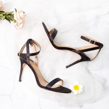 Black String Sandals Heels